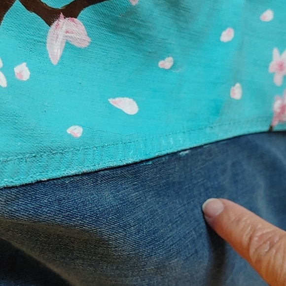 NWT Suko Jeans Cropped Jean Jacket Hand Painted Medium - Picture 12 of 16